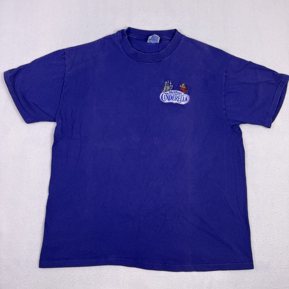 VTG 90s Disney Cinderella Hanes Beefy-T XL Single Stitch Purple Promo USA